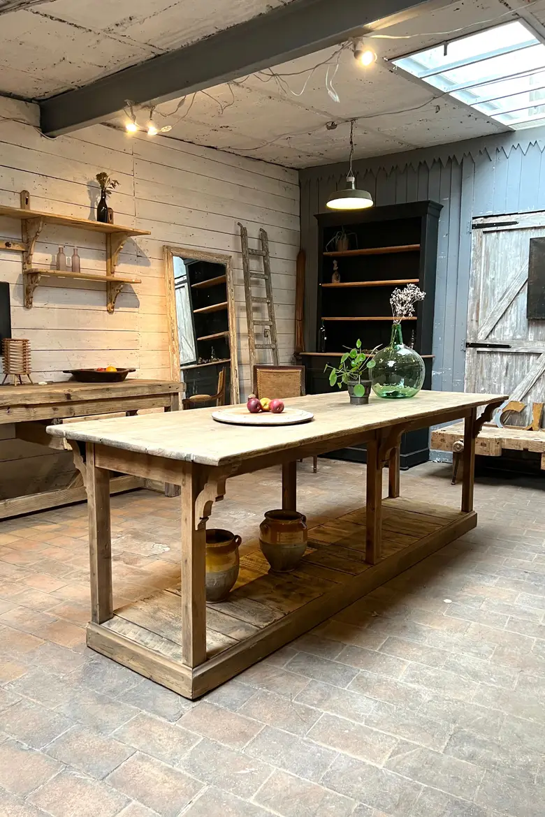 Table de drapier  en chêne Début XXème