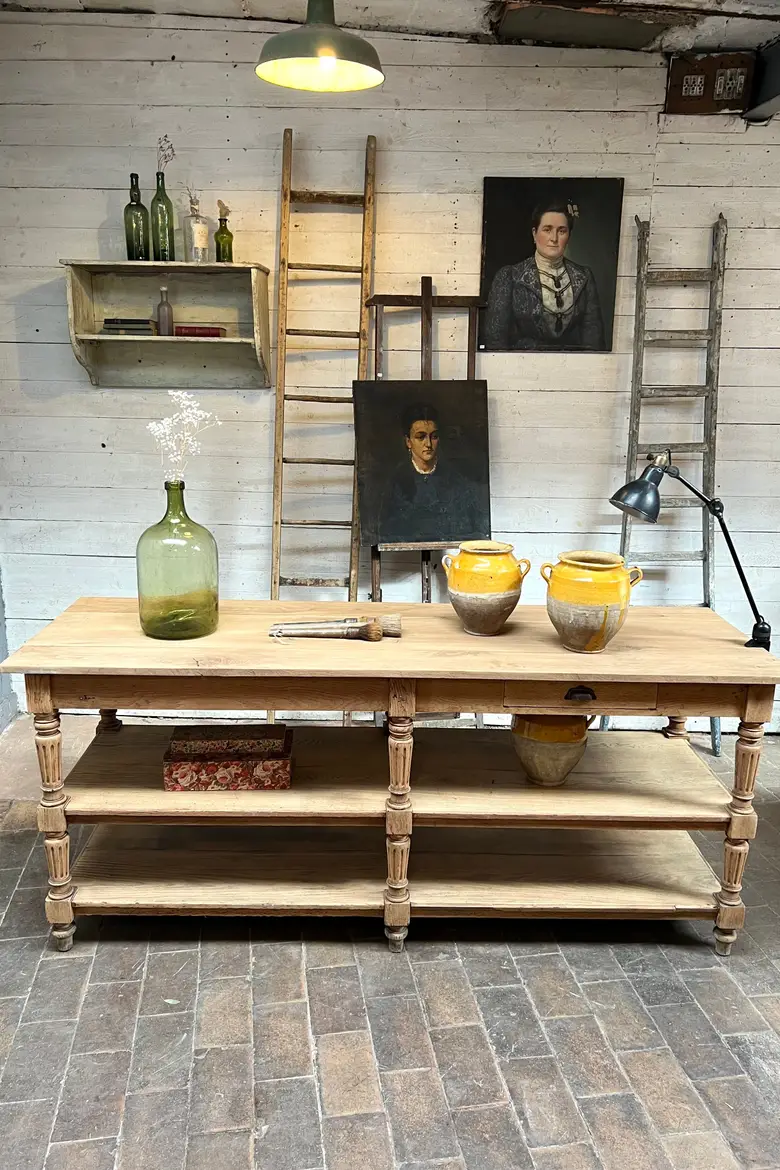 Table de drapier en chêne Début XXème