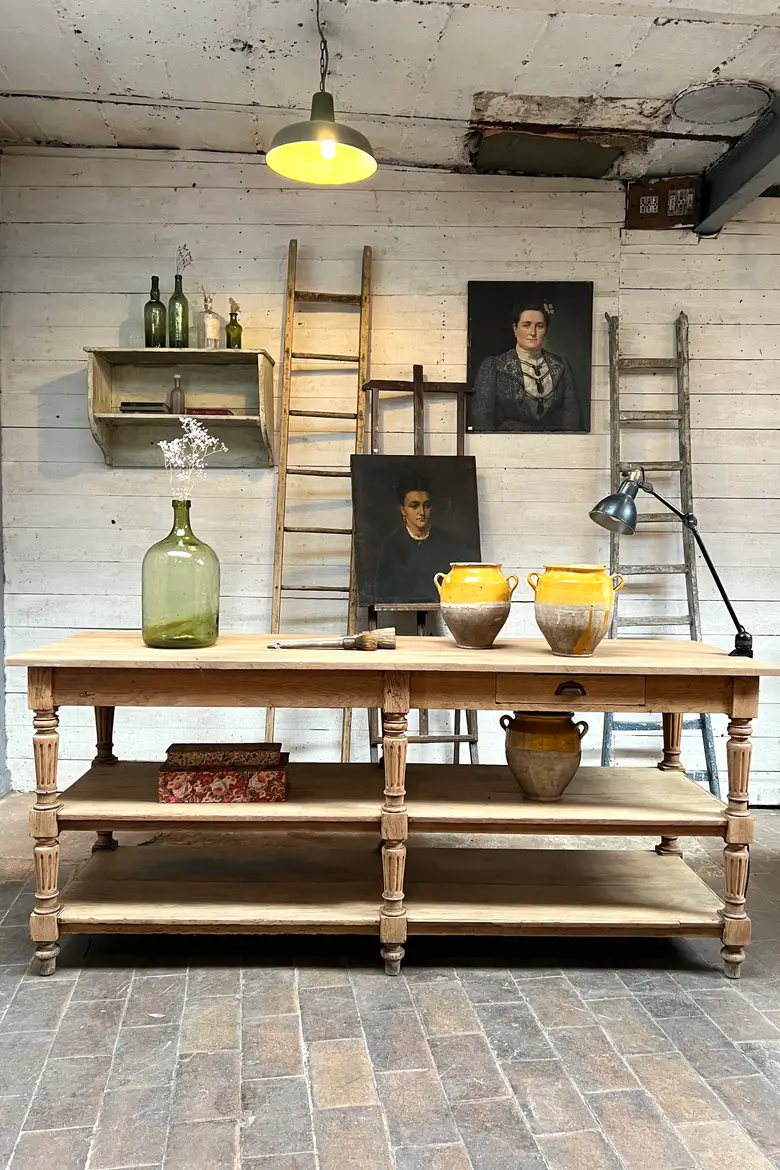 Table de drapier en chêne Début XXème