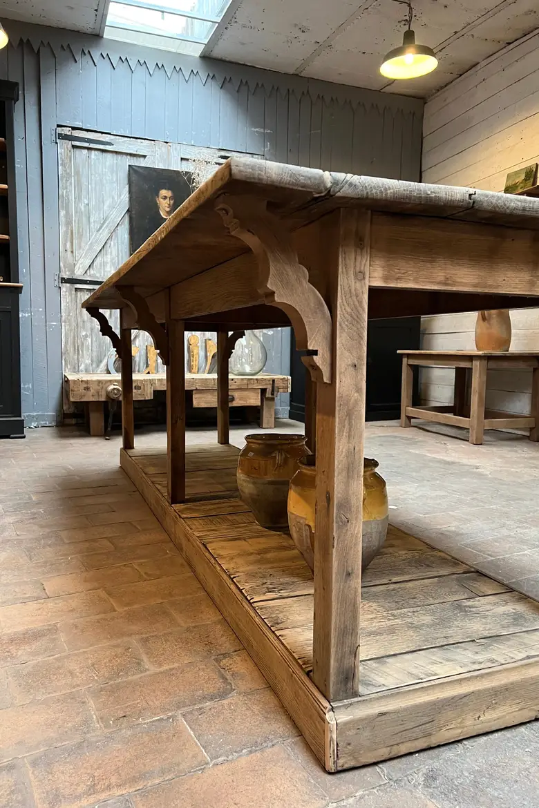 Table de drapier  en chêne Début XXème