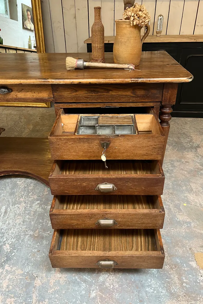 Table de drapier en chêne Début XXème