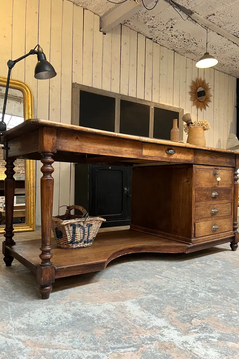 Table de drapier en chêne Début XXème