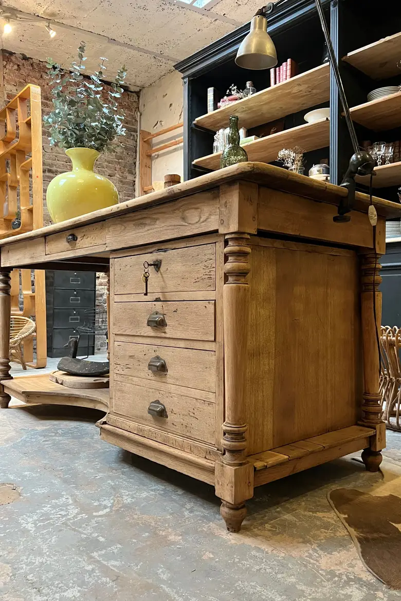Table de drapier en chêne Début XXème