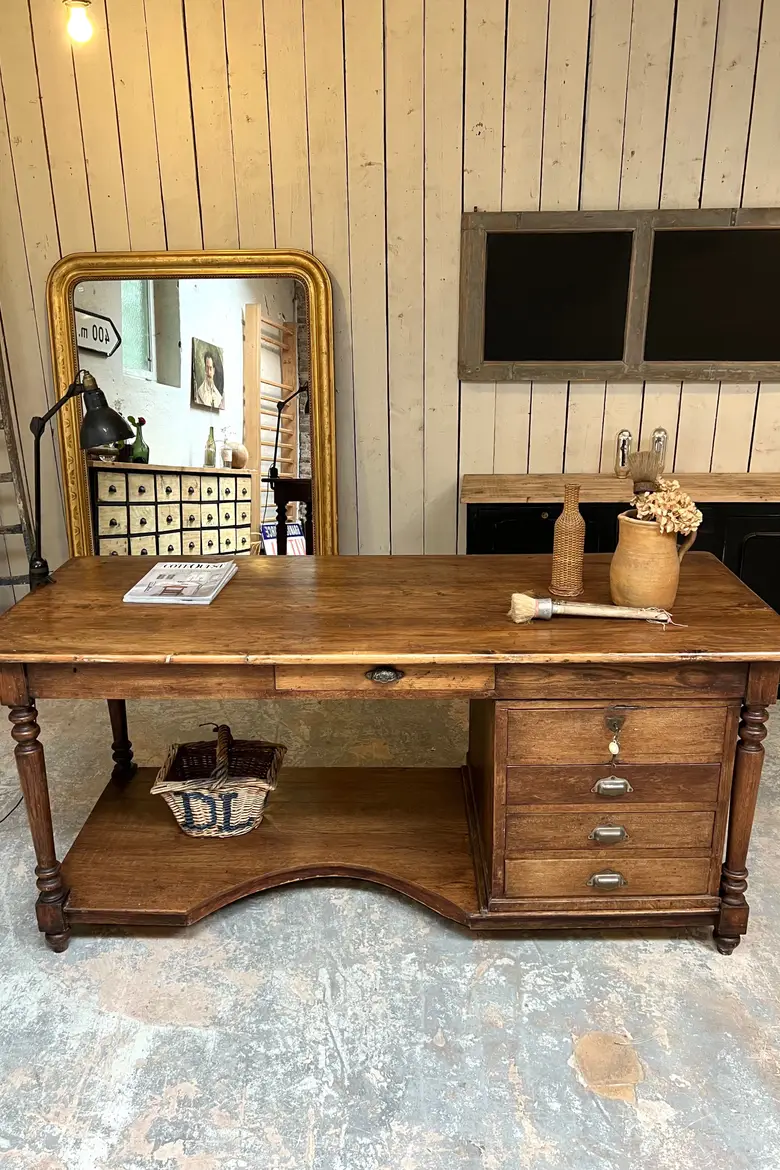 Table de drapier en chêne Début XXème