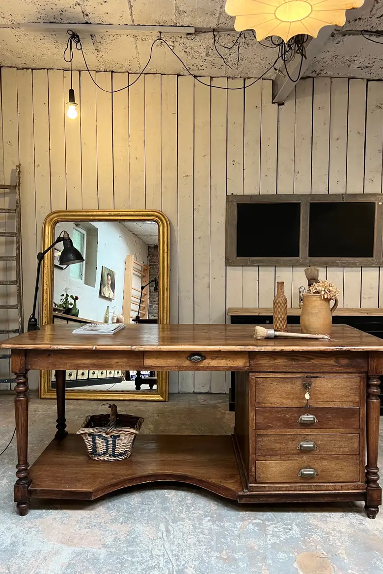 Table de drapier en chêne Début XXème