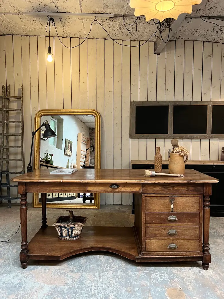 Table de drapier en chêne Début XXème