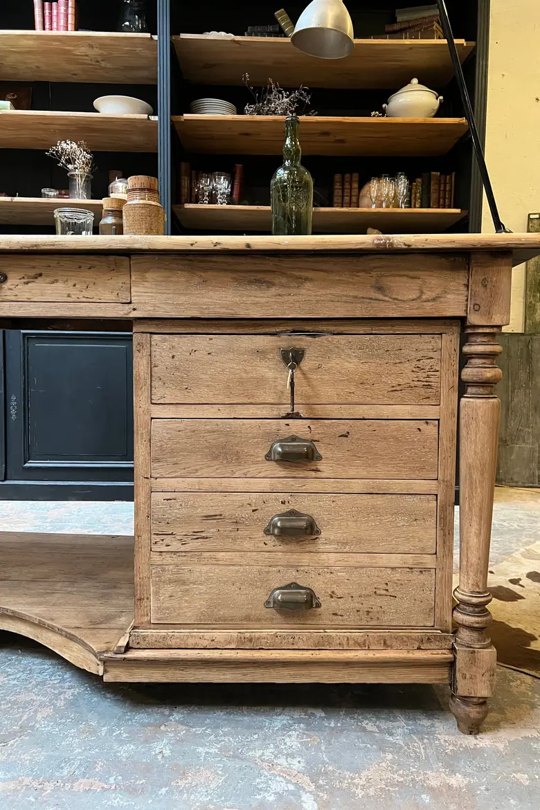 Table de drapier en chêne Début XXème