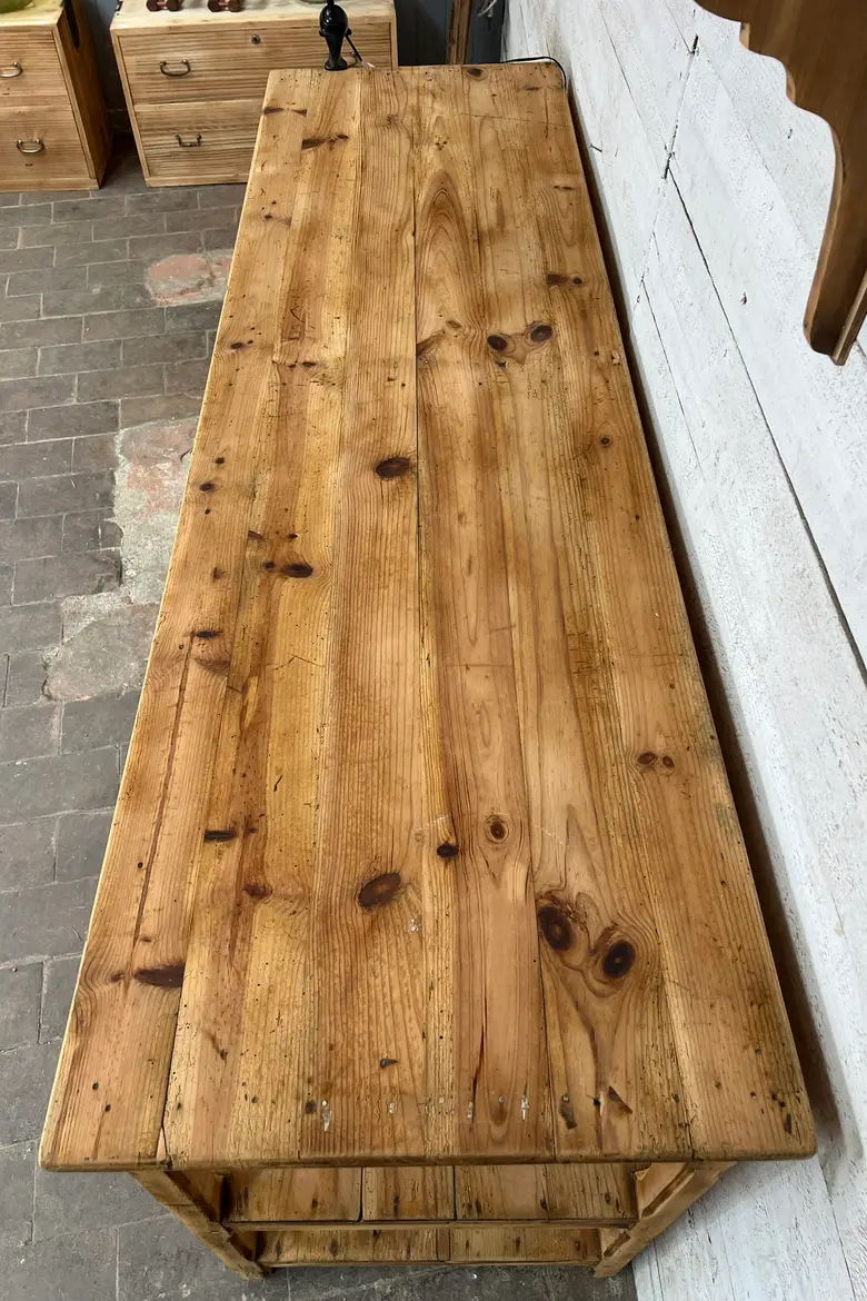 Table de drapier en sapin Début XXème