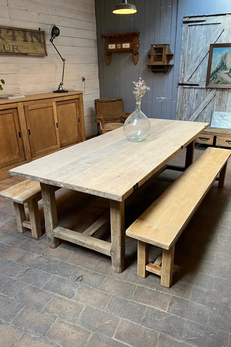 Table de ferme en bois Début XXème