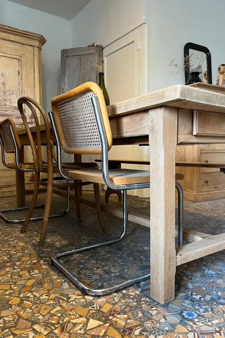 Table de ferme en chêne 1960