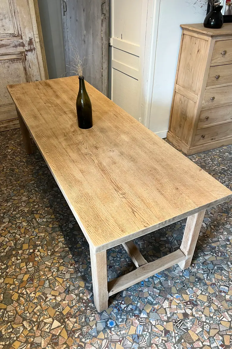 Table de ferme en chêne 1960