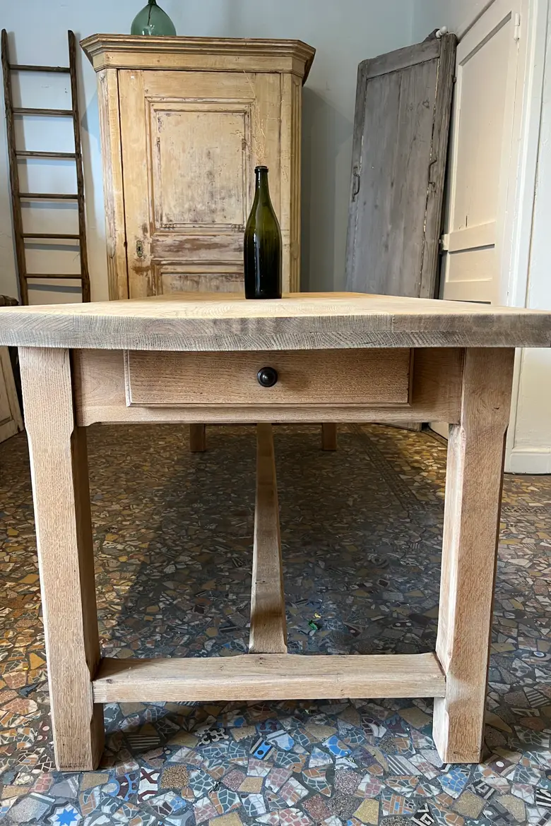 Table de ferme en chêne 1960