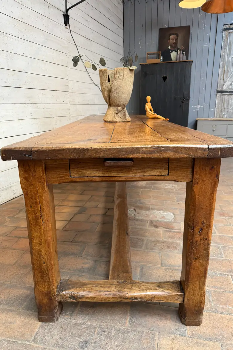 Table de ferme en chêne 19ème