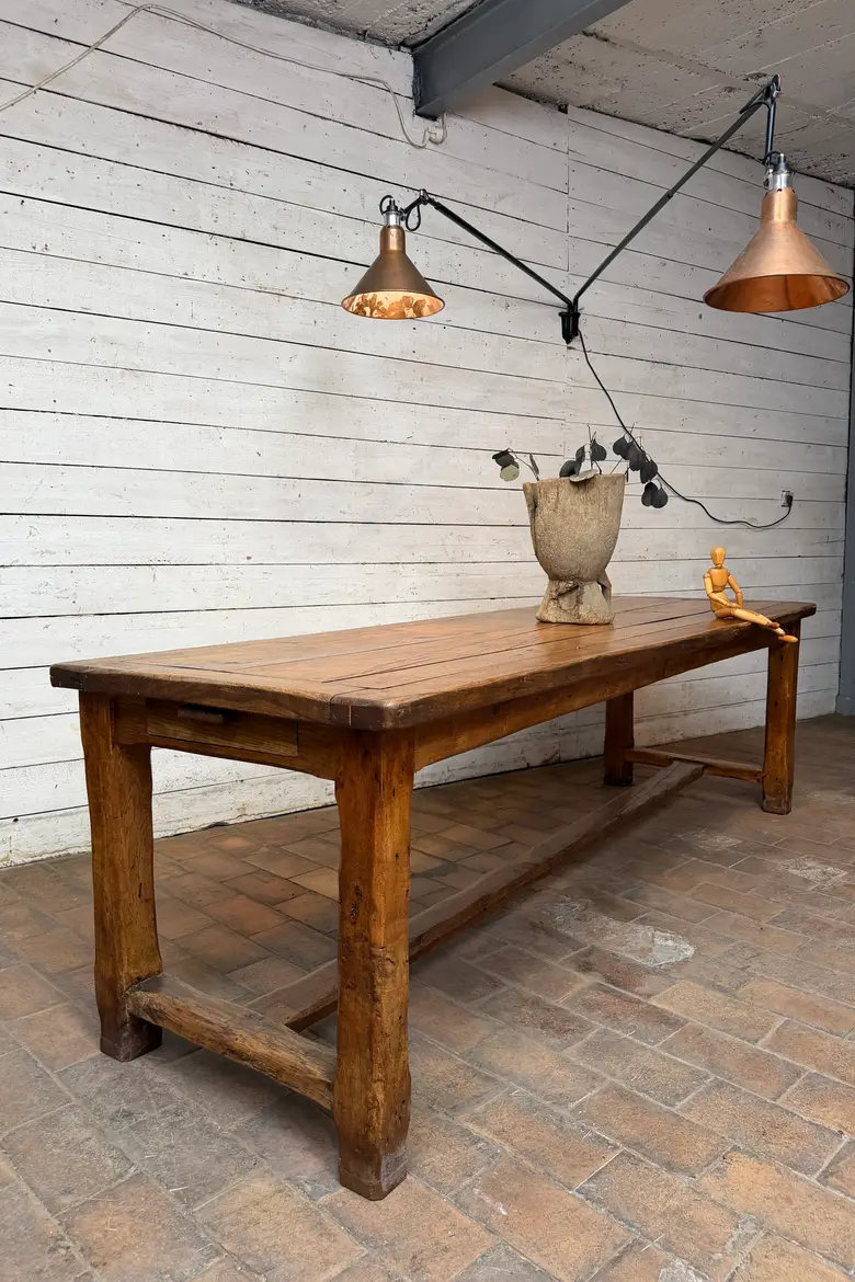 Table de ferme en chêne 19ème