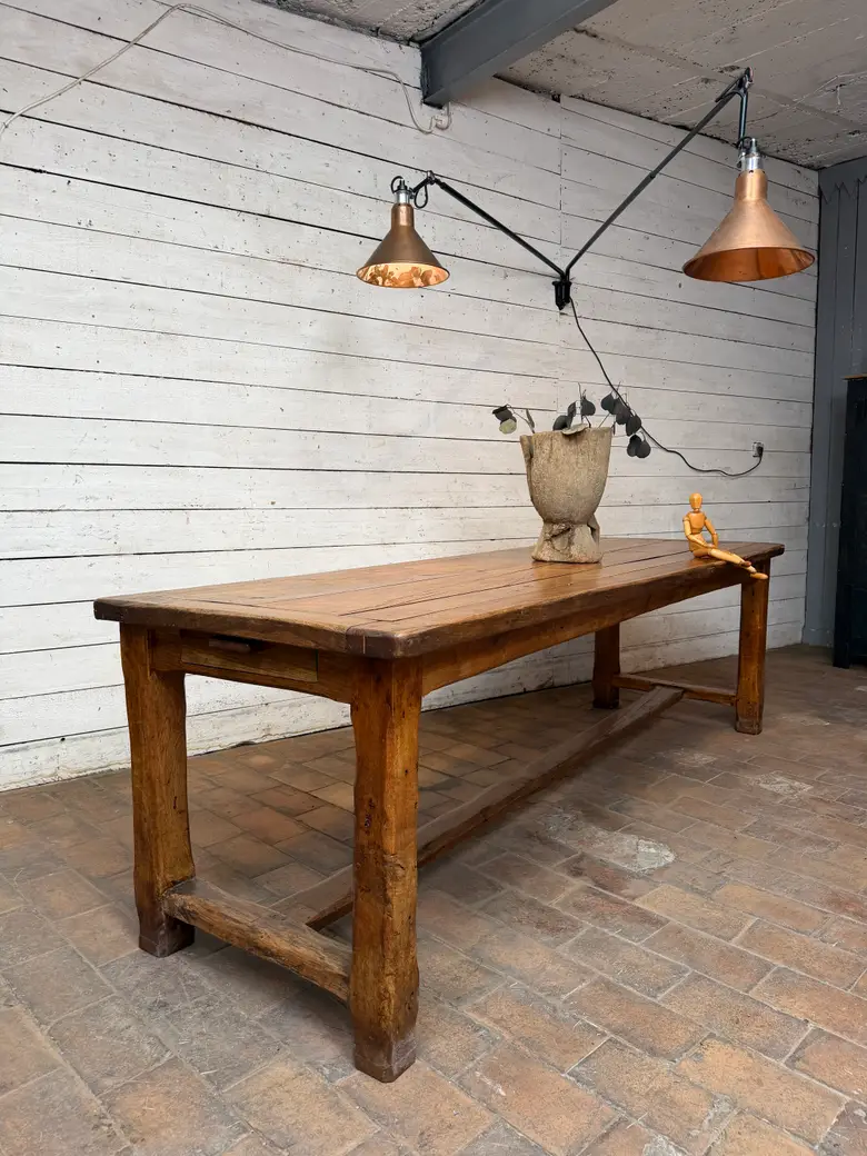 Table de ferme en chêne 19ème — Table de ferme en chêne 19ème