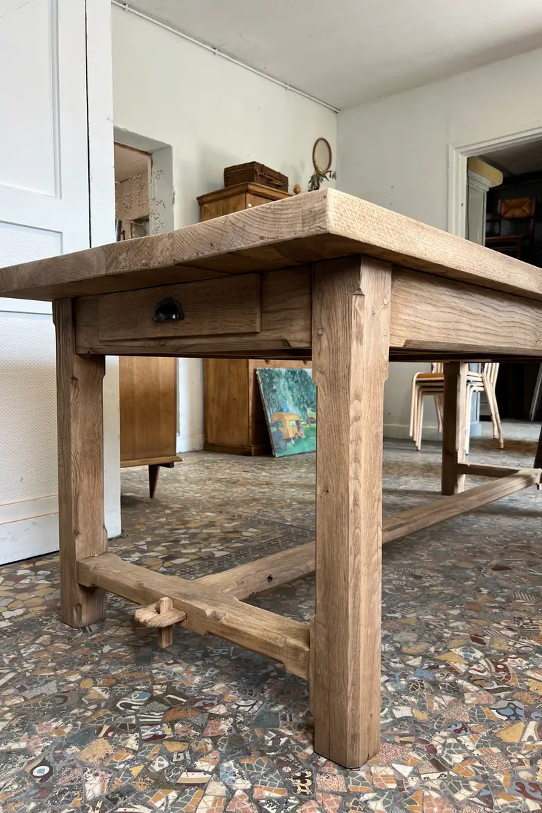 Table de ferme en chêne