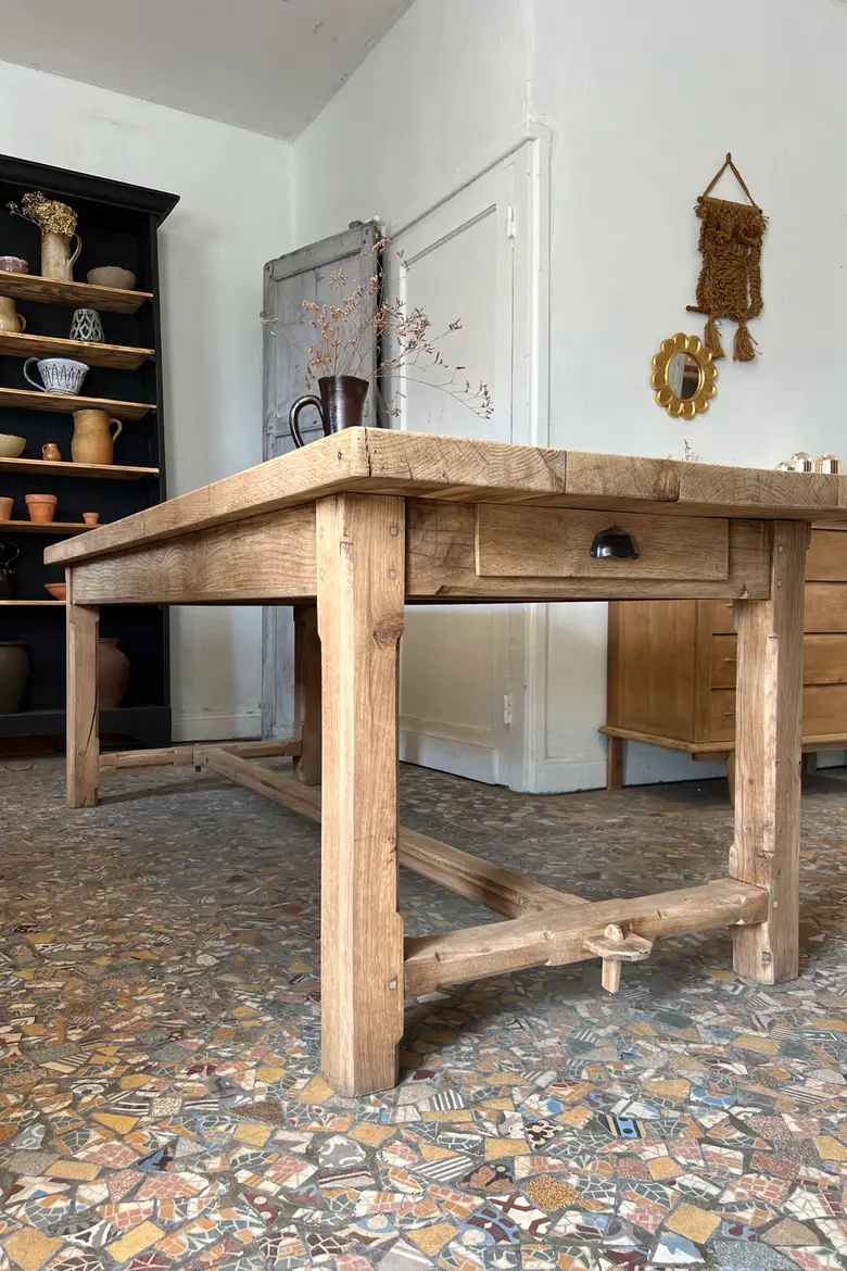 Table de ferme en chêne
