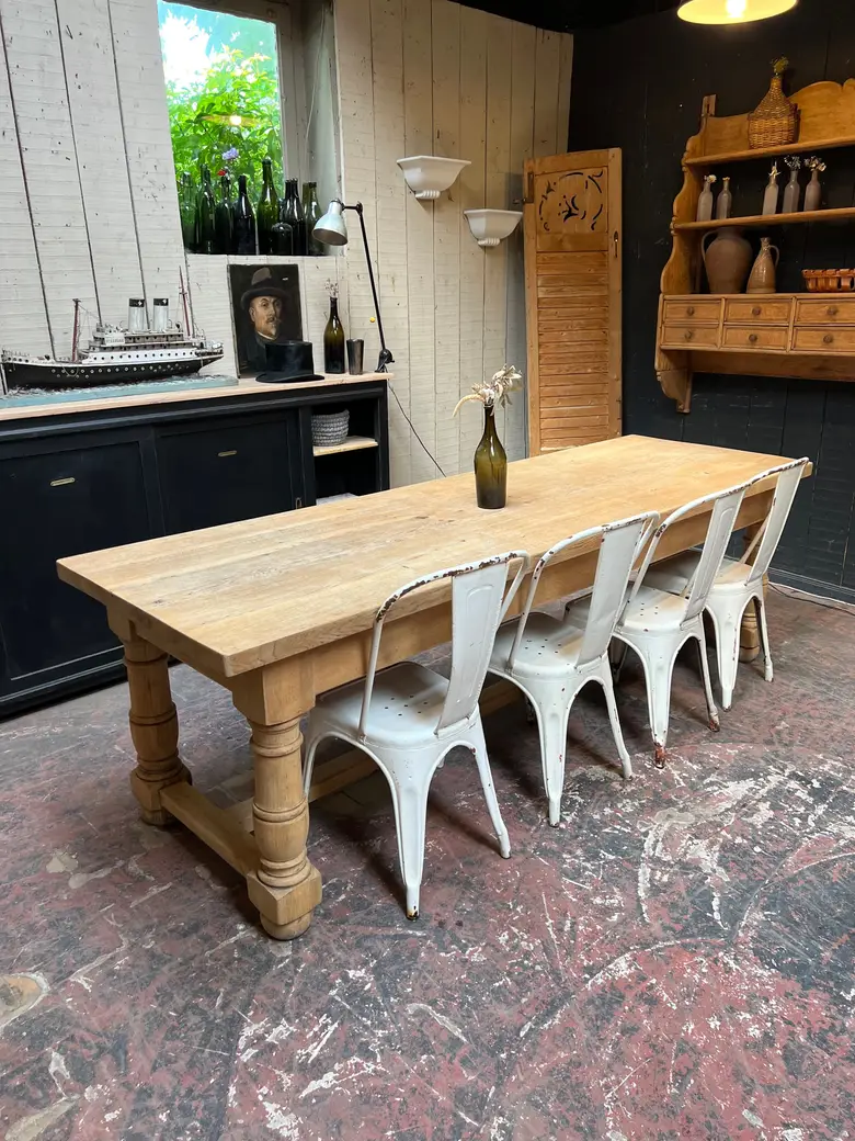 Table de ferme en chêne Années 60