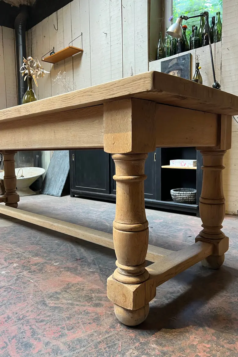 Table de ferme en chêne Années 60