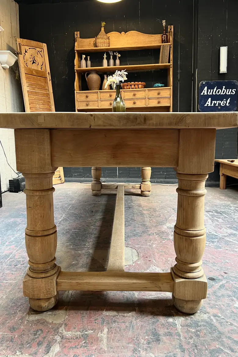 Table de ferme en chêne Années 60
