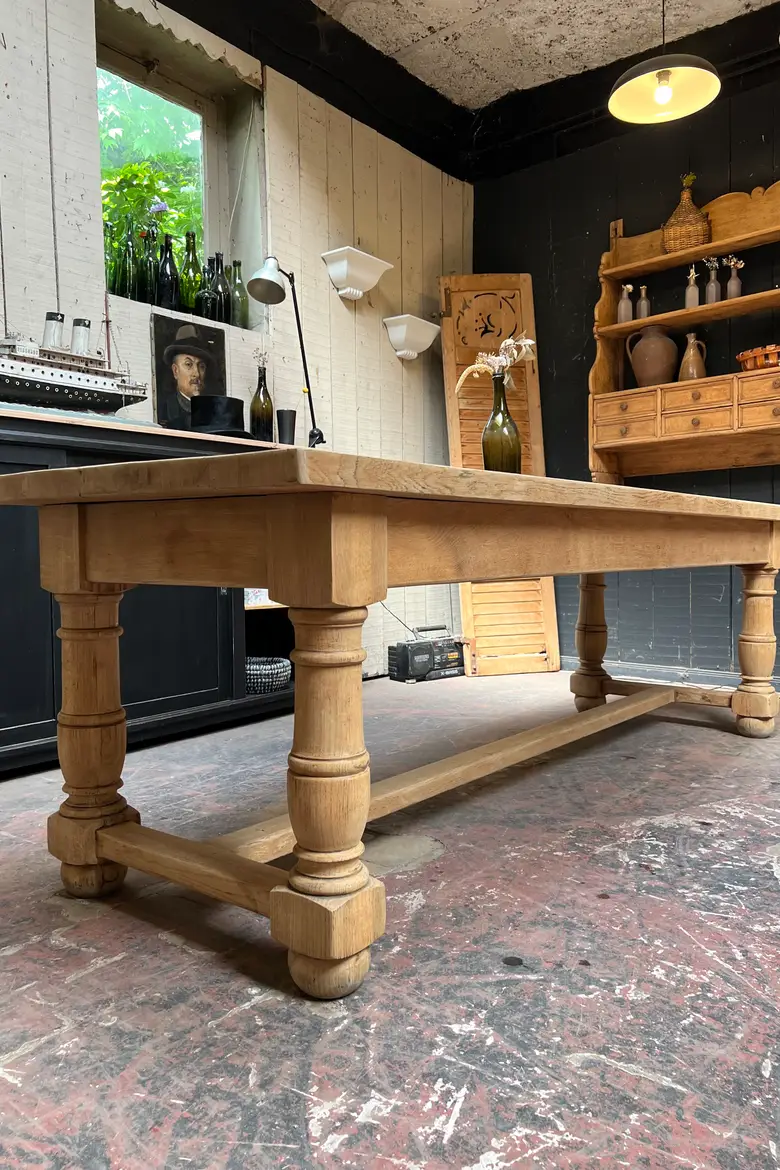 Table de ferme en chêne Années 60