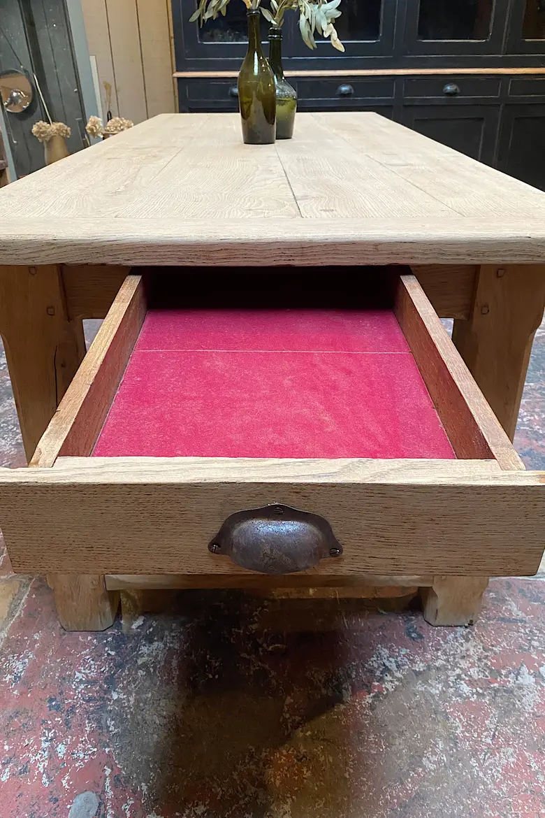 Table de ferme en chêne Années 60
