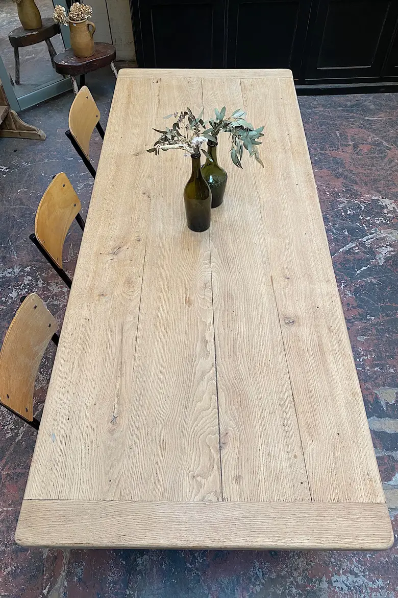 Table de ferme en chêne Années 60