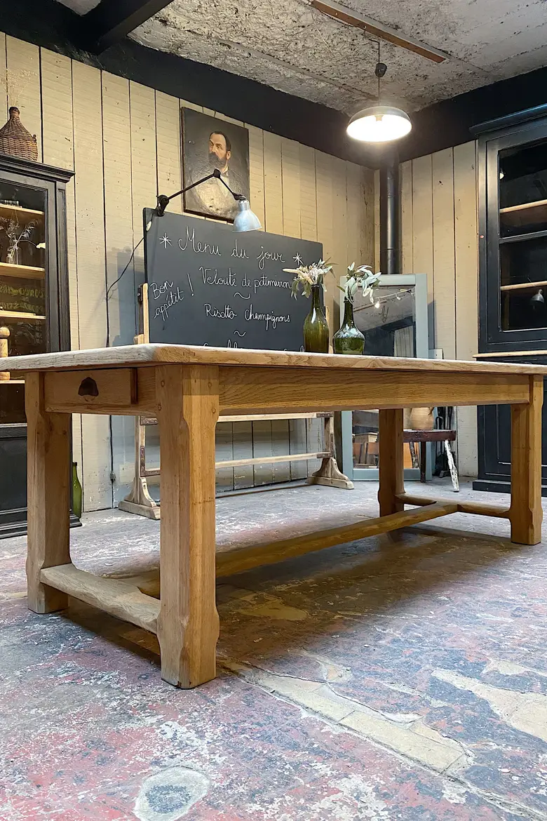 Table de ferme en chêne Années 60