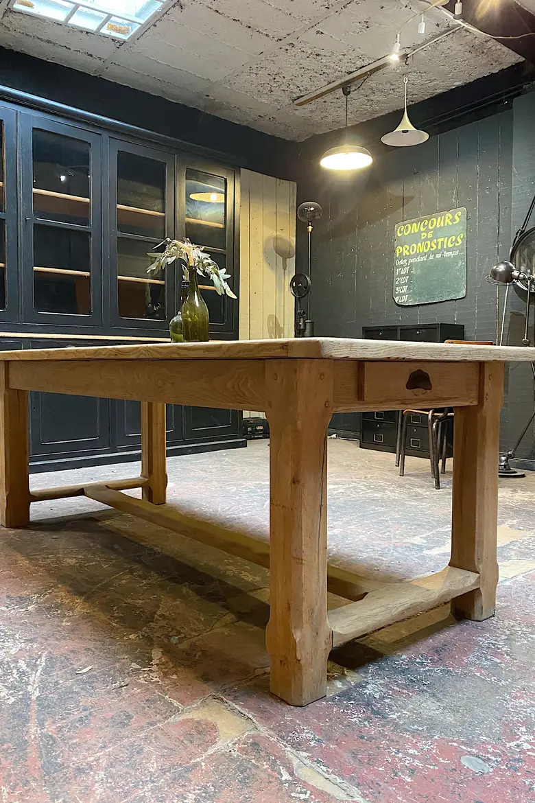 Table de ferme en chêne Années 60