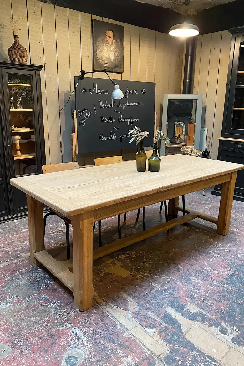 Table de ferme en chêne Années 60