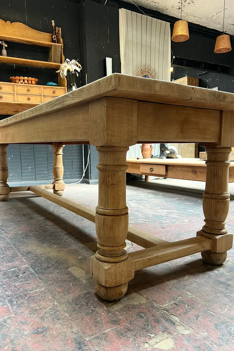 Table de ferme en chêne Années 60