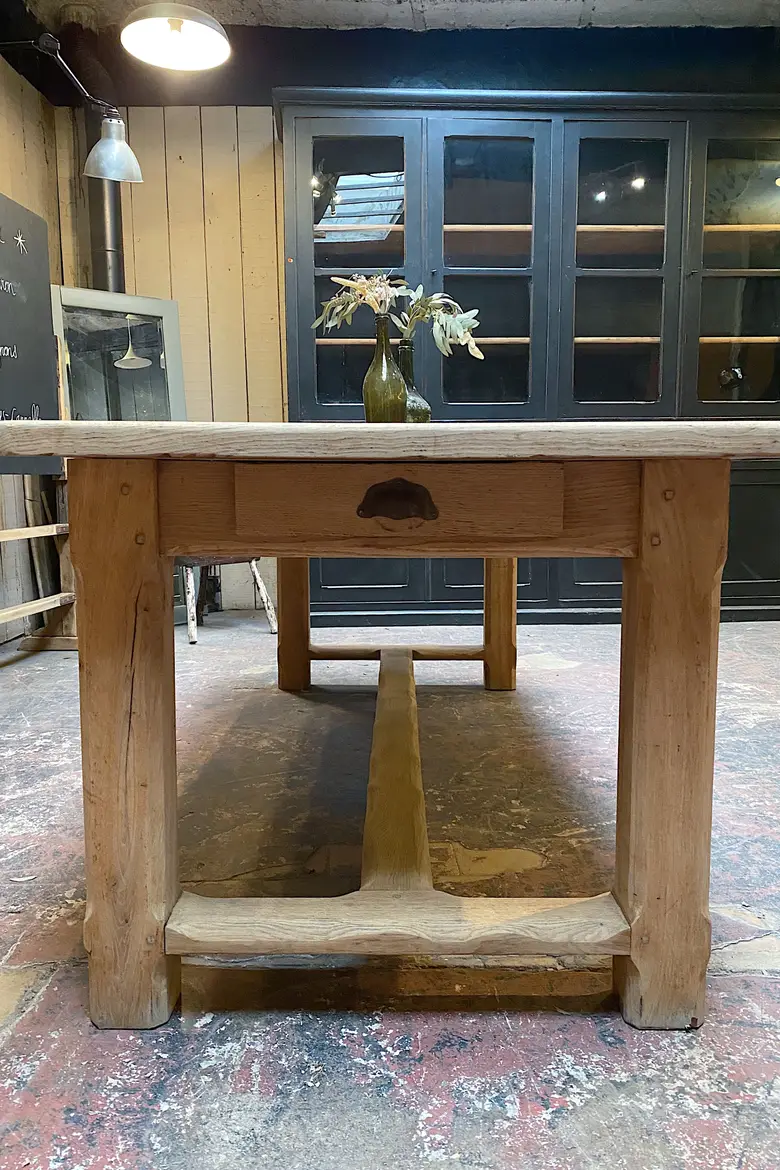 Table de ferme en chêne Années 60