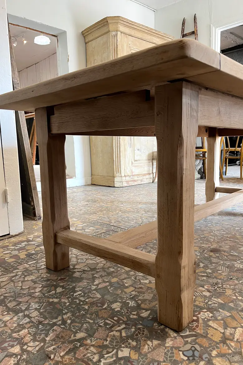 Table de ferme en chêne clair 1960