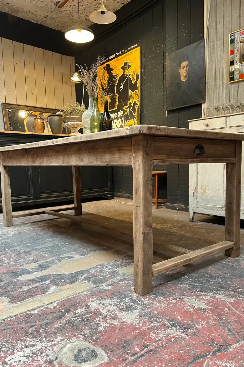 Table de ferme en chêne Début XXème