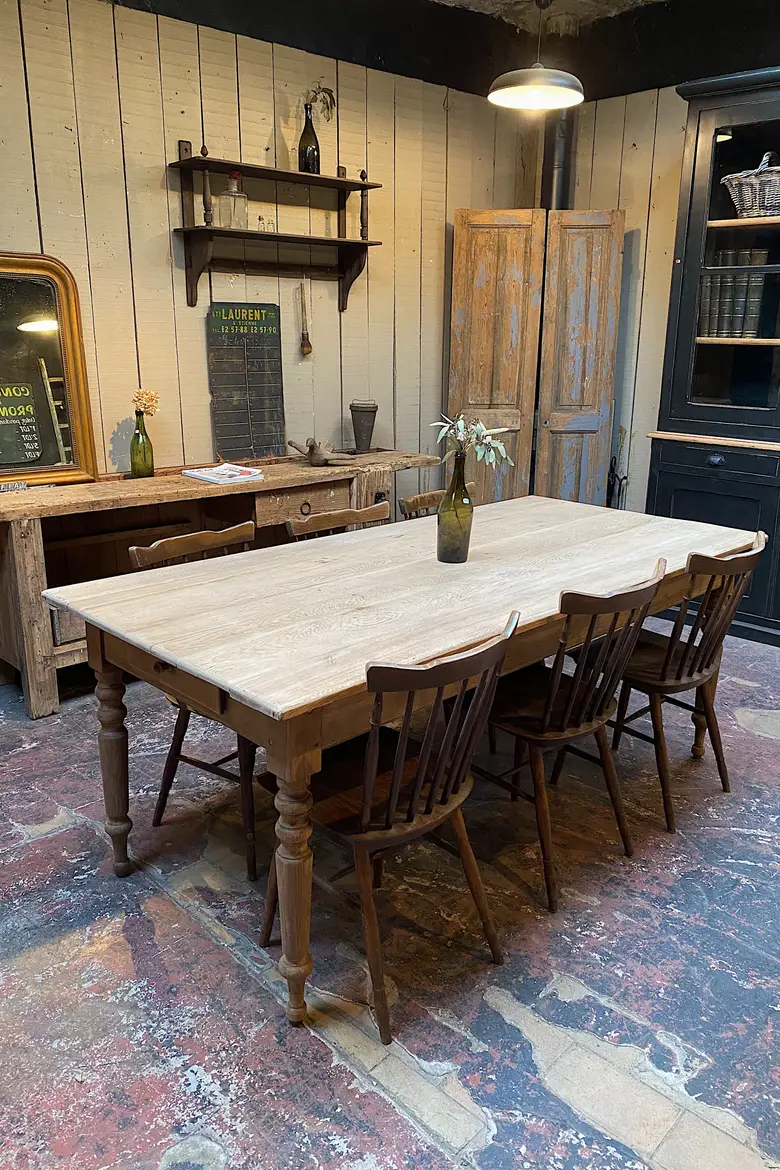 Table de ferme en chêne Début XXème