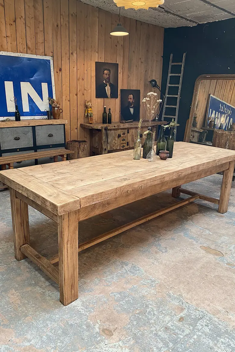 Table de ferme en chêne Début XXème