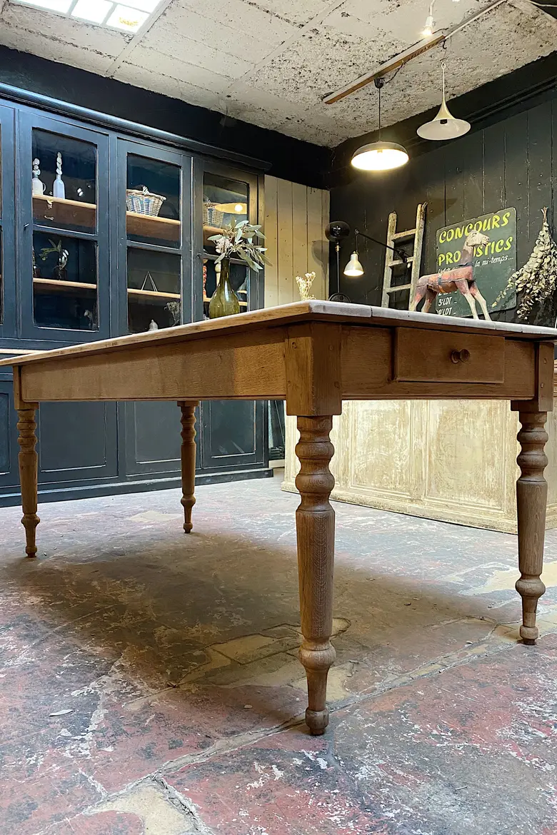 Table de ferme en chêne Début XXème