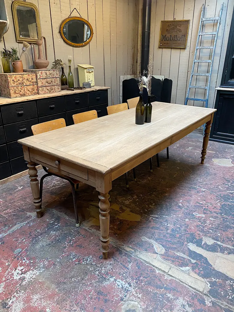 Table de ferme en chêne Début XXème