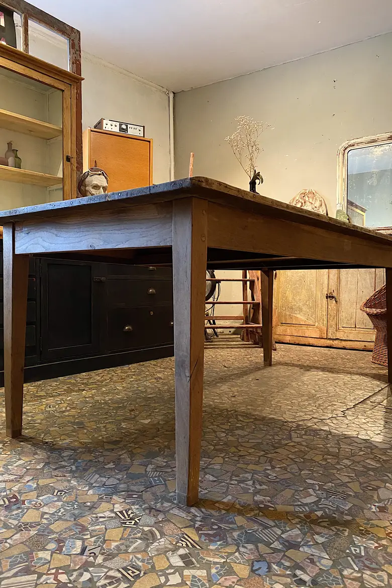 Table de ferme en chêne Début XXème