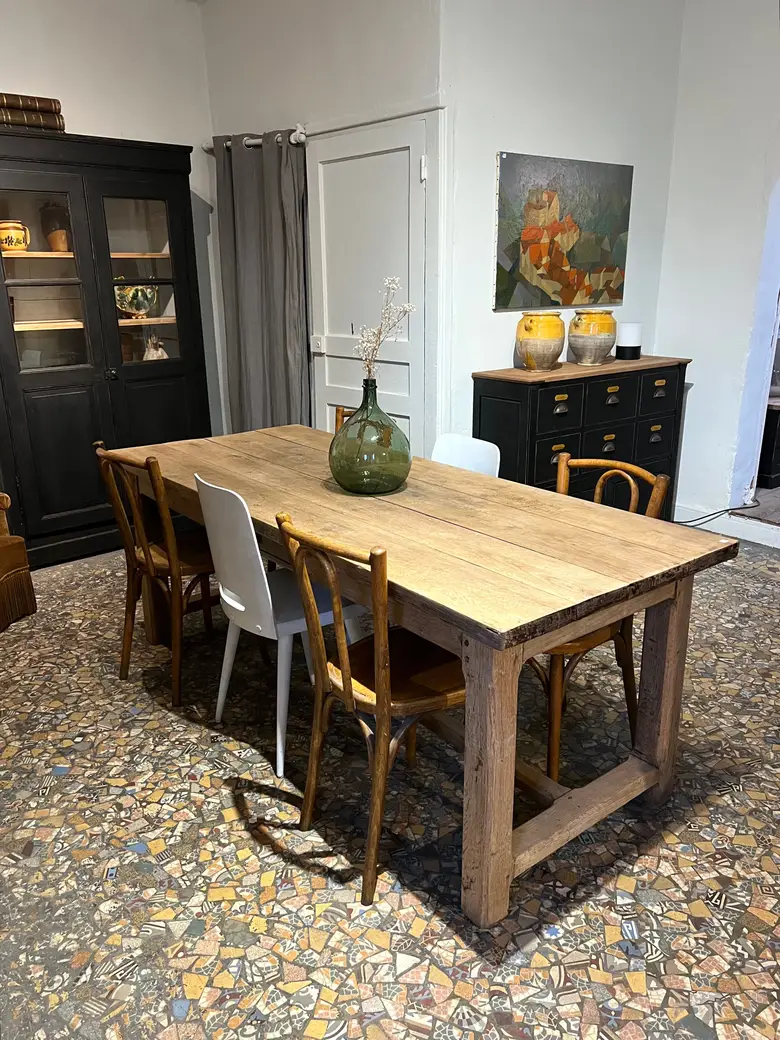 Table de ferme en chêne Début XXème