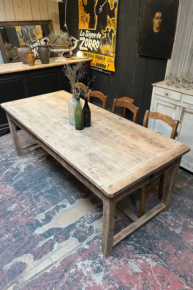 Table de ferme en chêne Début XXème