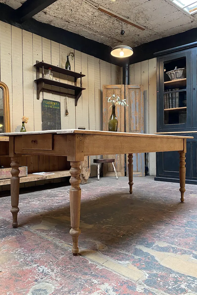 Table de ferme en chêne Début XXème