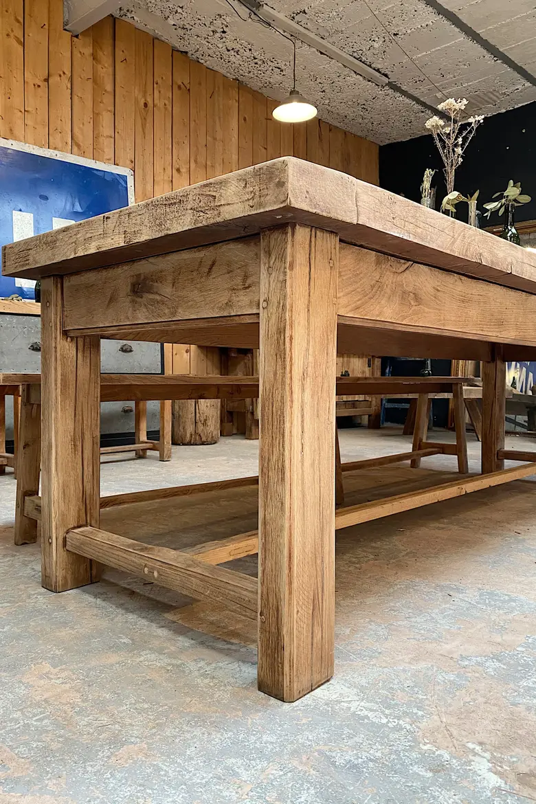 Table de ferme en chêne Début XXème