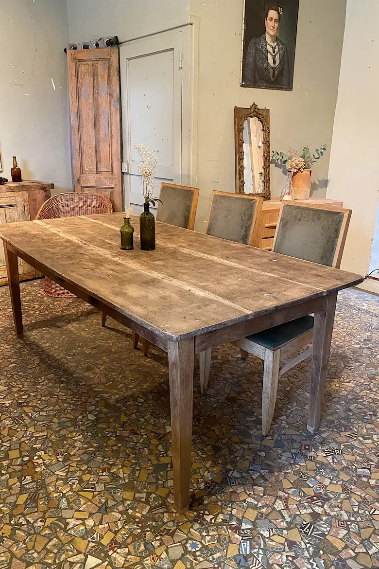 Table de ferme en chêne Début XXème