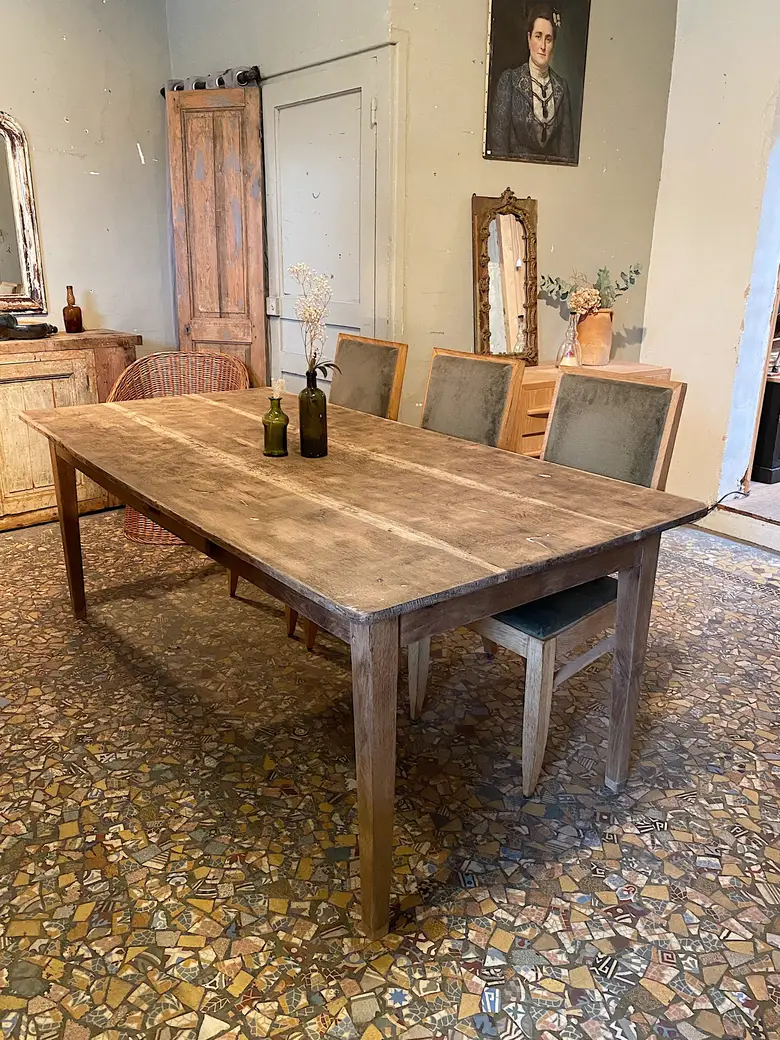 Table de ferme en chêne Début XXème