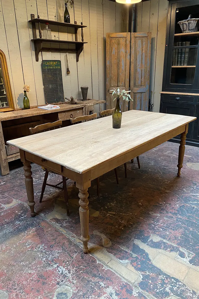 Table de ferme en chêne Début XXème