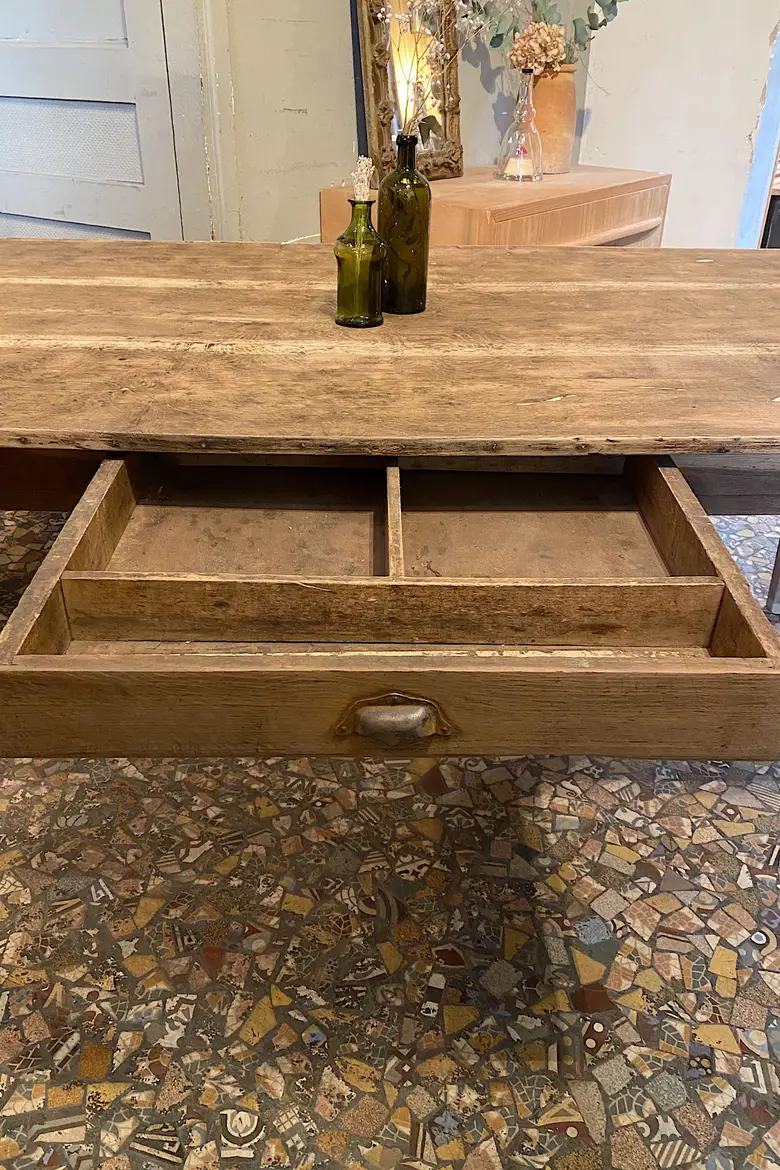 Table de ferme en chêne Début XXème