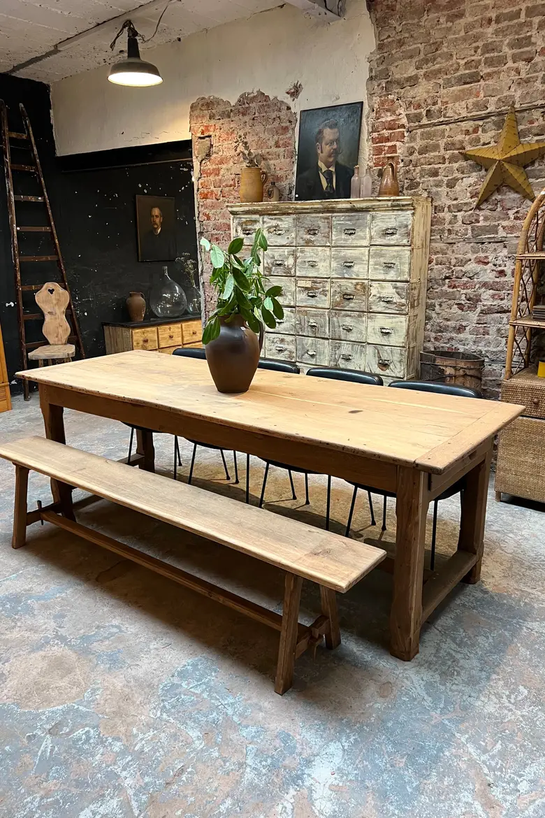 Table de ferme en chêne Début XXème