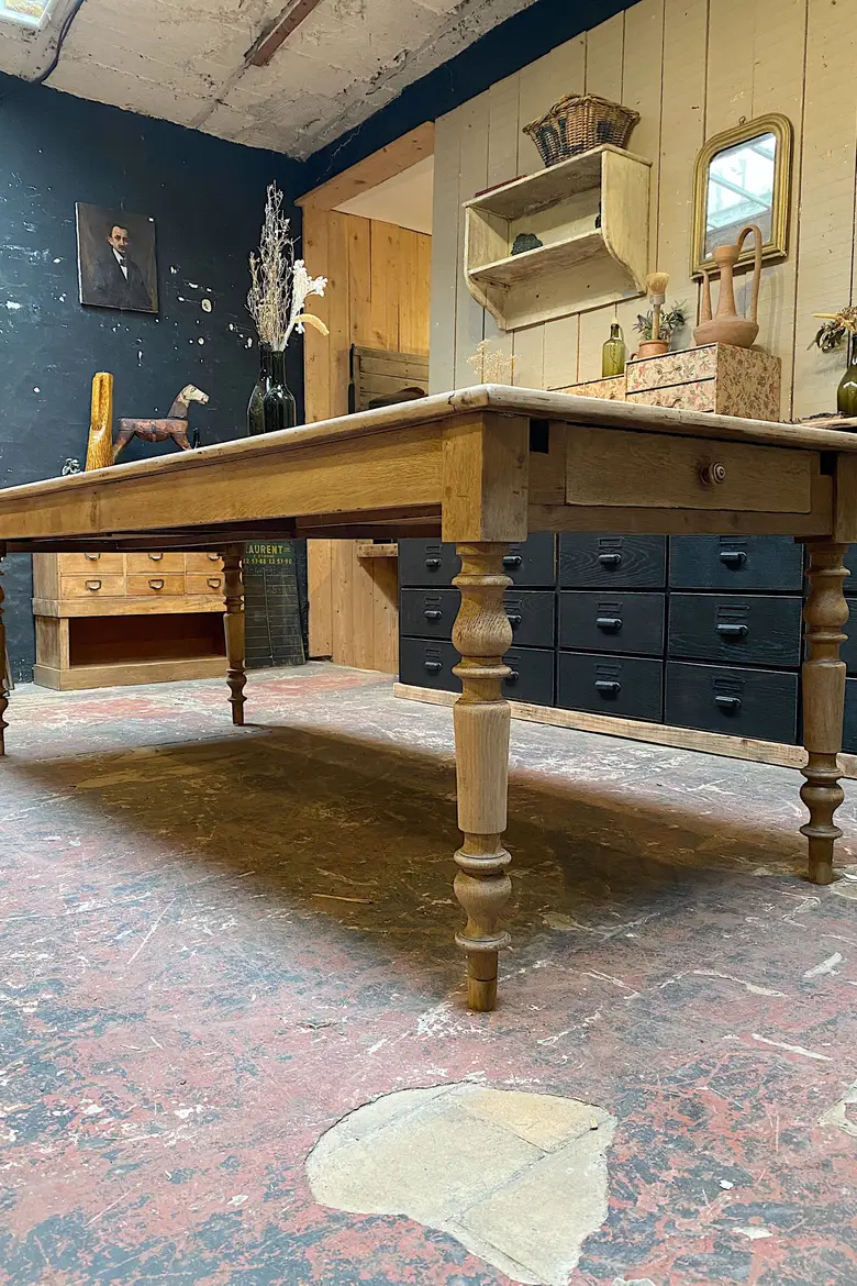 Table de ferme en chêne Début XXème