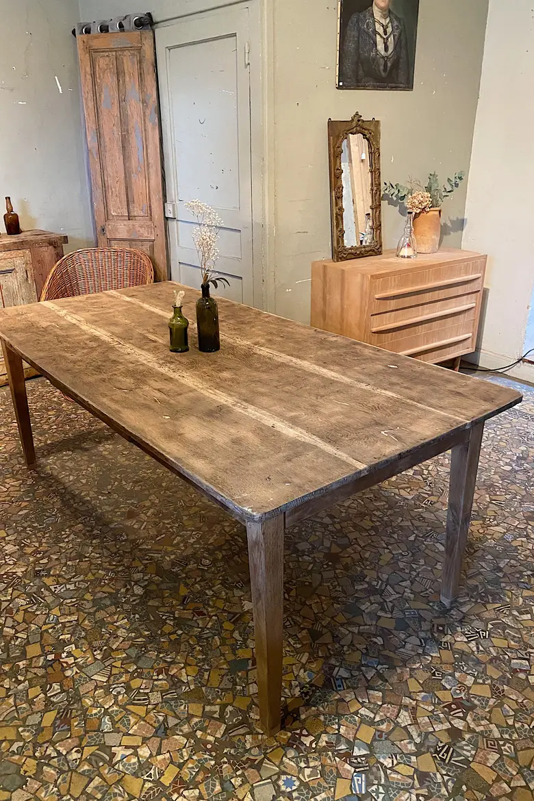 Table de ferme en chêne Début XXème